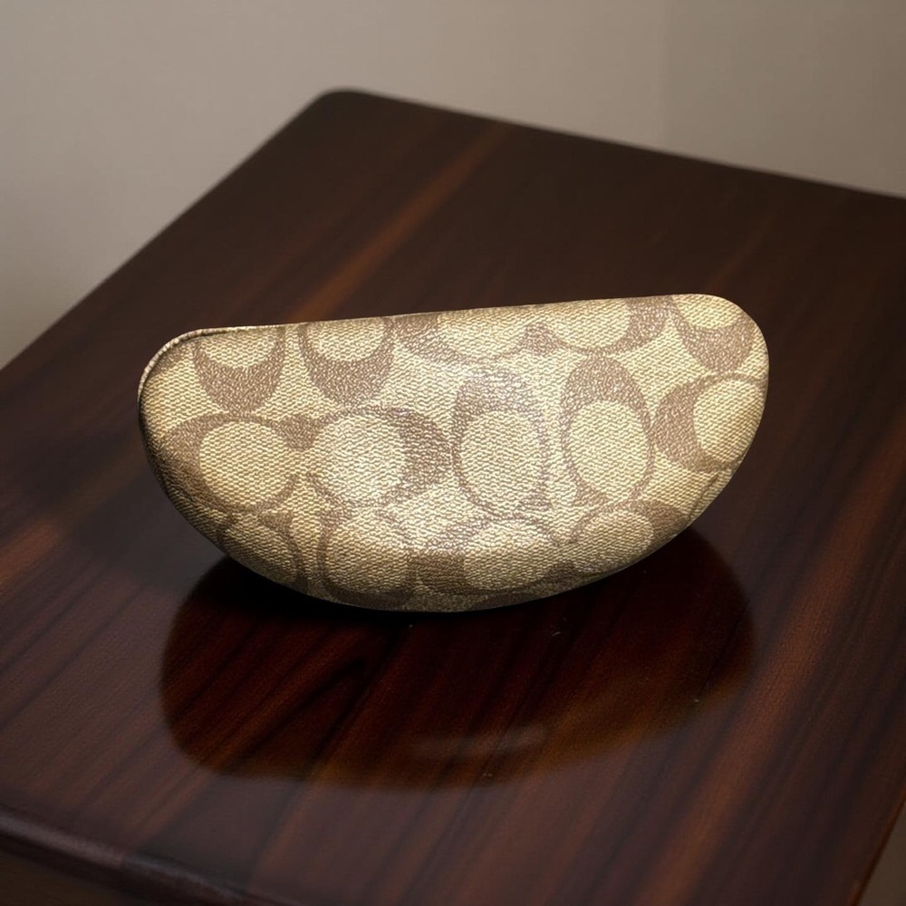 Coach Gold and Brown Sunglasses Case